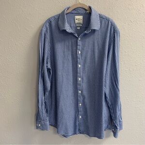 Ben Sherman stretch button up blue and white size 17 1/2 34-35